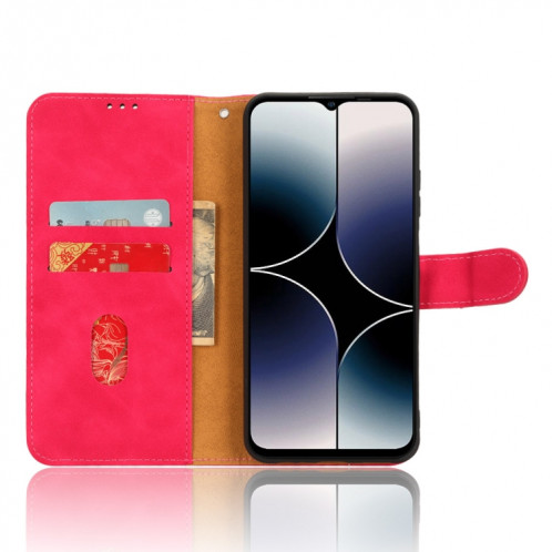Pour Ulefone Note 16 Pro Skin Feel Étui de téléphone en cuir à rabat magnétique (Rose Rouge) SH001D522-06