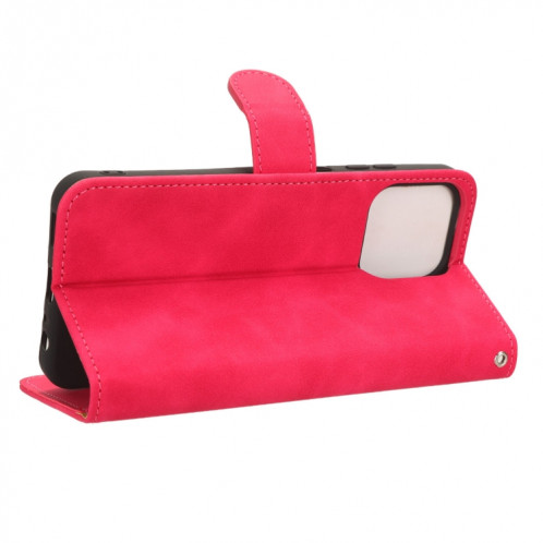Pour Ulefone Note 16 Pro Skin Feel Étui de téléphone en cuir à rabat magnétique (Rose Rouge) SH001D522-06
