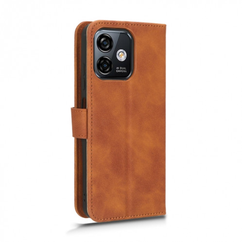 Pour Ulefone Note 16 Pro Skin Feel étui de téléphone en cuir à rabat magnétique (marron) SH001E134-06