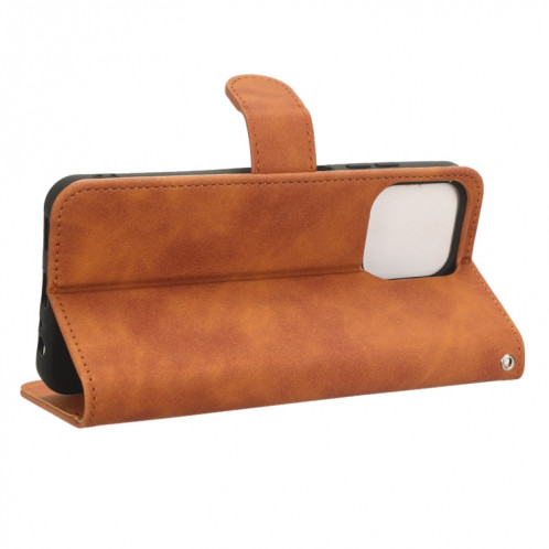 Pour Ulefone Note 16 Pro Skin Feel étui de téléphone en cuir à rabat magnétique (marron) SH001E134-06