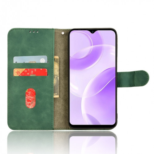 Pour Ulefone Note 15 Skin Feel Étui de téléphone en cuir à rabat magnétique (Vert) SH002C1691-06