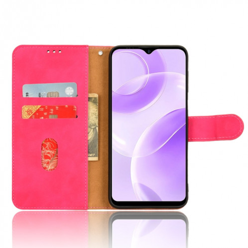 Pour Ulefone Note 15 Skin Feel Étui de téléphone en cuir à rabat magnétique (Rose rouge) SH002D1976-06