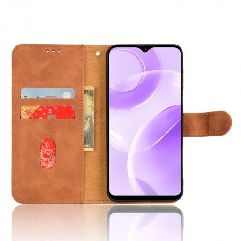 Pour Ulefone Note 15 Skin Feel Étui de téléphone en cuir à rabat magnétique (marron) SH002E108-06