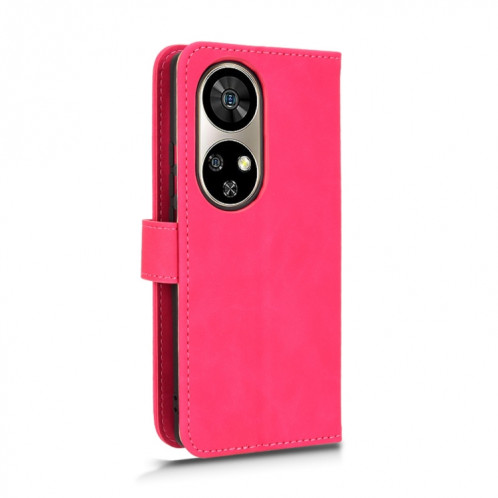 Pour Ulefone Note 17 Pro Skin Feel Étui de téléphone en cuir à rabat magnétique (Rose rouge) SH003D1549-06