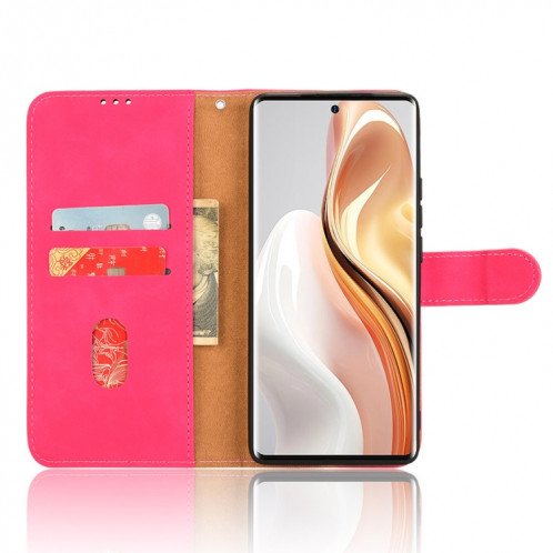Pour Ulefone Note 17 Pro Skin Feel Étui de téléphone en cuir à rabat magnétique (Rose rouge) SH003D1549-06