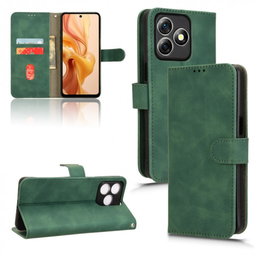 Pour Ulefone Note 18 Ultra Skin Feel Étui de téléphone en cuir à rabat magnétique (Vert) SH004C177-06