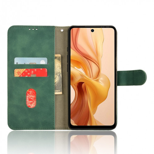 Pour Ulefone Note 18 Ultra Skin Feel Étui de téléphone en cuir à rabat magnétique (Vert) SH004C177-06