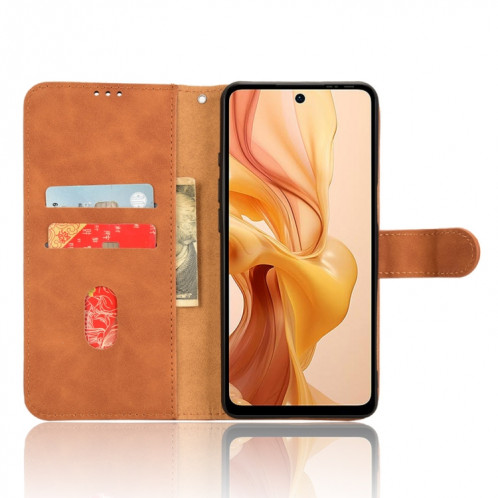 Pour Ulefone Note 18 Ultra Skin Feel Étui de téléphone en cuir à rabat magnétique (marron) SH004E666-06