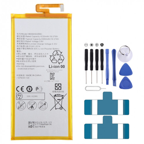 Remplacement de la batterie HB3665D2EBC 4360mAh pour Huawei Ascend P8 Max DAV-703L DAV-713L SH5715424-00