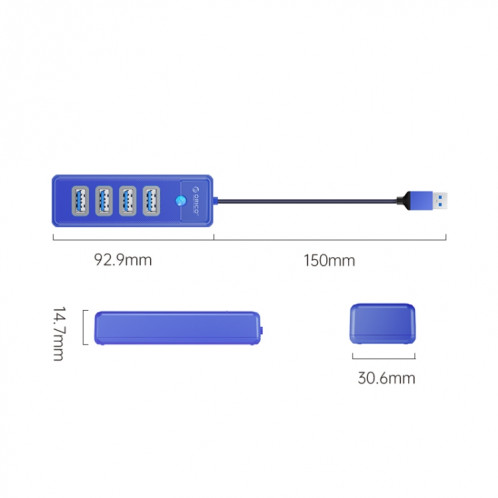 ORICO PW4U-C3 Adaptateur HUB de station d'accueil multifonction USB vers USB 4 en 1 (bleu) SO001L110-08