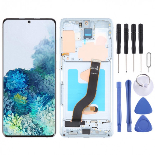 Pour Samsung Galaxy S20+ 4G/5G SM-G985/986 6,67 pouces OLED LCD Écran Numériseur Assemblage Complet avec Cadre (Bleu) SH902L309-08
