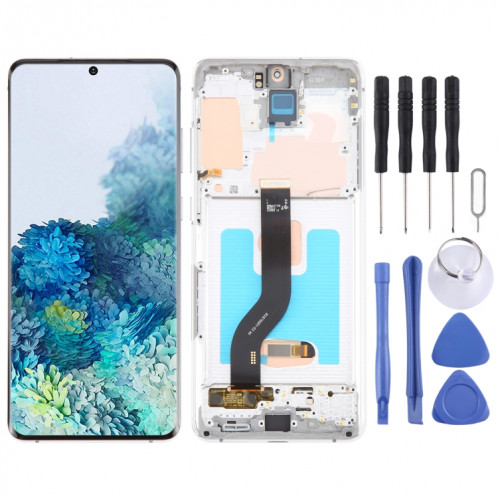 Pour Samsung Galaxy S20+ 4G/5G SM-G985/986 6,67 pouces OLED LCD Écran Numériseur Assemblage Complet avec Cadre (Argent) SH902S432-08