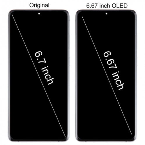 Pour Samsung Galaxy S20+ 4G/5G SM-G985/986 6,67 pouces OLED LCD Écran Numériseur Assemblage Complet avec Cadre (Argent) SH902S432-08