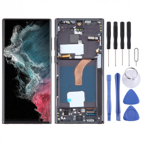 Ecran pour Samsung Galaxy S22 Ultra 5G SM-S908B 6,78 pouces Version européenne OLED complet avec cadre (noir) SH0905750-07