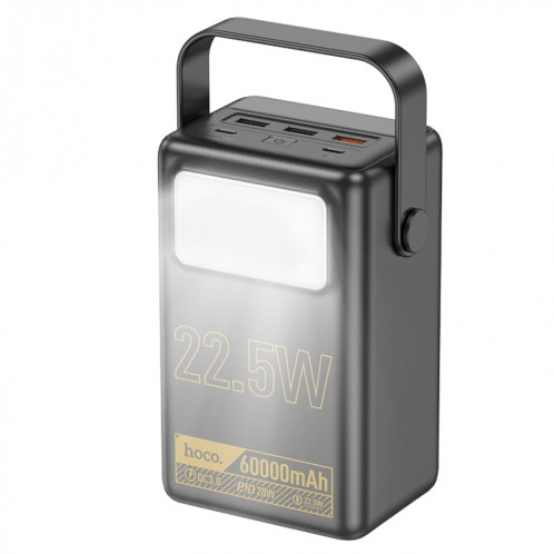 hoco J110 Banque d'alimentation puissante entièrement compatible 22,5 W avec lumière LED 60 000 mAh (noir) SH901A415-07