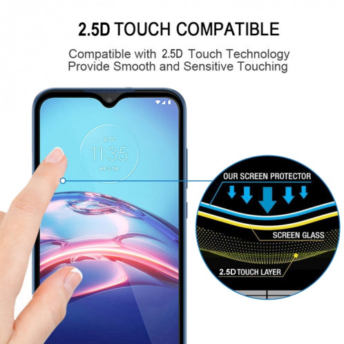 Pour Motorola Moto E (2020) 25 PCS Full Glue Film en verre trempé plein écran (noir) SH020A1696-07