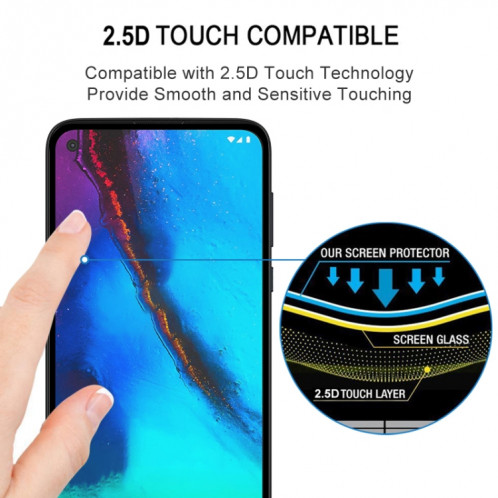 Pour Motorola Moto G Pro 25 PCS Full Glue Film en verre trempé plein écran (noir) SH022A1892-08
