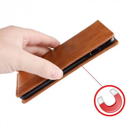 Pour Ulefone Note 16 Pro Boucle Magnétique Rétro Texture Étui de Téléphone en Cuir (Marron) SH501D1384-06