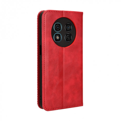 Pour Ulefone Note 15 Étui de téléphone en cuir à texture rétro avec boucle magnétique (rouge) SH502B497-06