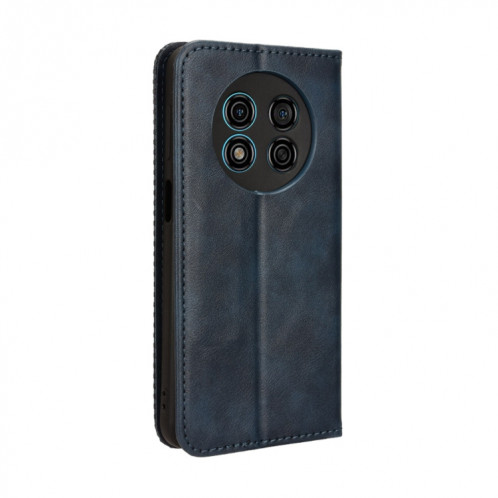 Pour Ulefone Note 15 Étui de téléphone en cuir à texture rétro avec boucle magnétique (bleu) SH502C1285-06