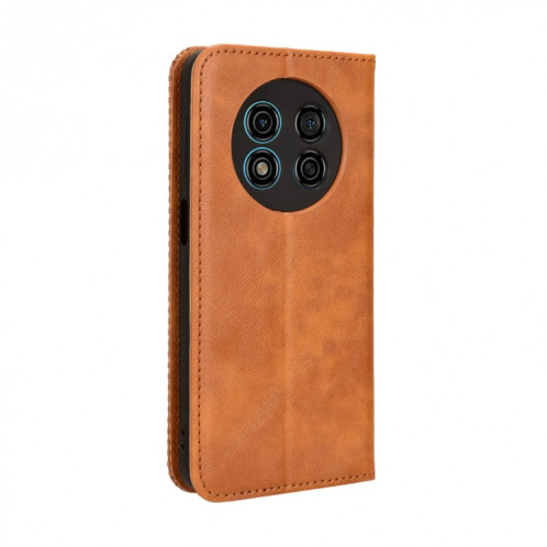 Pour Ulefone Note 15 Étui de téléphone en cuir à texture rétro avec boucle magnétique (marron) SH502D1098-06