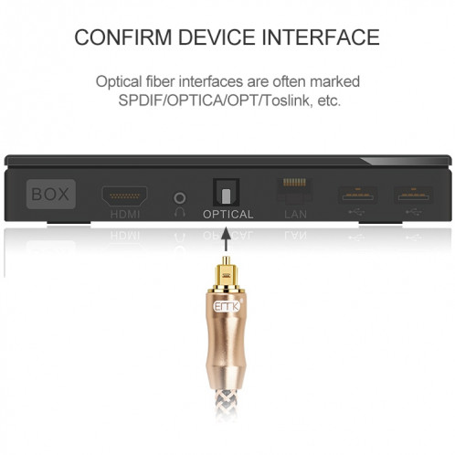 25m EMK OD6.0mm câble de connexion de fibre optique audio numérique TV plaqué or SE55111568-015