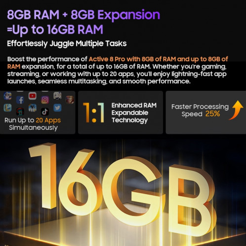  Tablette durcie Blackview Active 8 Pro 4G, 10,36 pouces 8 Go + 256 Go Android 13 MT6789 Prise en charge Octa Core Dual SIM, version globale avec Google Play, (Orange) SB501A1845-015