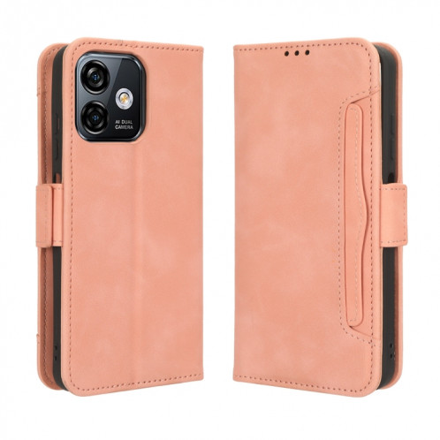 Pour Ulefone Note 16 Pro Skin Feel Veau Texture Card Slots Étui de téléphone en cuir (Rose) SH601A415-06