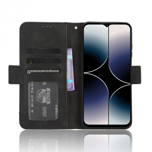 Pour Ulefone Note 16 Pro Skin Feel Veau Texture Card Slots Étui de téléphone en cuir (Noir) SH601B537-06