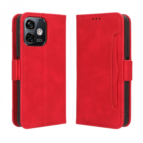 Pour Ulefone Note 16 Pro Skin Feel Veau Texture Card Slots Étui de téléphone en cuir (rouge) SH601C927-06