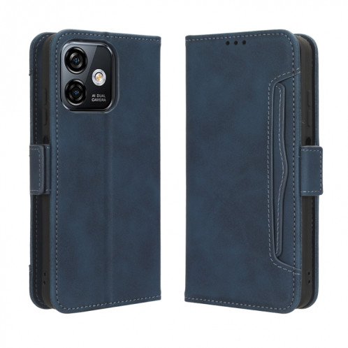 Pour Ulefone Note 16 Pro Skin Feel Veau Texture Card Slots Étui de téléphone en cuir (Bleu) SH601D1008-06