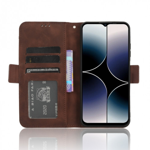 Pour Ulefone Note 16 Pro Skin Feel Veau Texture Card Slots Étui de téléphone en cuir (Marron) SH601E782-06