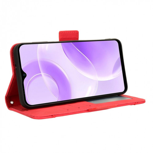 Pour Ulefone Note 15 Skin Feel Calf Texture Slots pour cartes Étui de téléphone en cuir (rouge) SH602C914-06