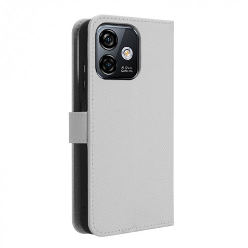Pour Ulefone Note 16 Pro Étui de téléphone en cuir à texture diamant (Blanc) SH201A1407-06