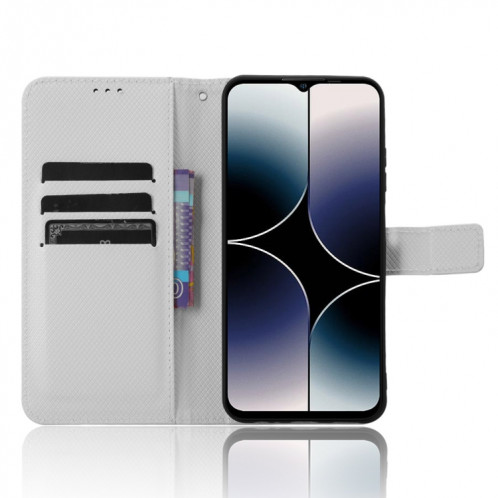 Pour Ulefone Note 16 Pro Étui de téléphone en cuir à texture diamant (Blanc) SH201A1407-06