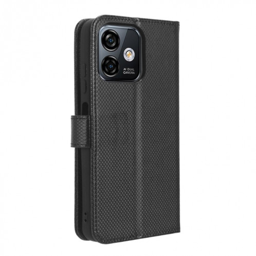 Pour Ulefone Note 16 Pro Étui de téléphone en cuir à texture diamant (noir) SH201B1998-06