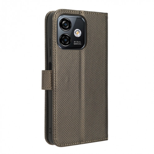 Pour Ulefone Note 16 Pro Étui de téléphone en cuir à texture diamant (marron) SH201D1303-06
