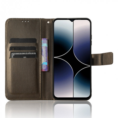 Pour Ulefone Note 16 Pro Étui de téléphone en cuir à texture diamant (marron) SH201D1303-06