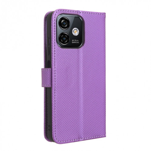 Pour Ulefone Note 16 Pro Étui de téléphone en cuir à texture diamant (violet) SH201E1879-06