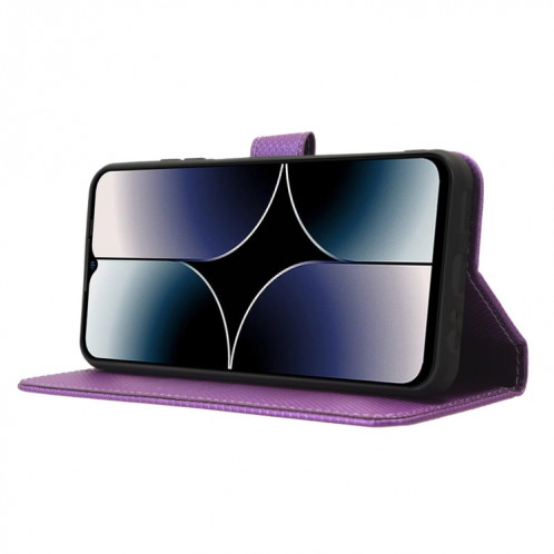 Pour Ulefone Note 16 Pro Étui de téléphone en cuir à texture diamant (violet) SH201E1879-06