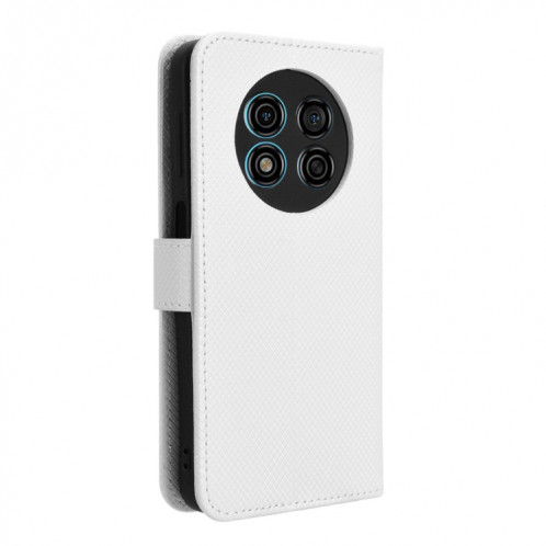 Pour Ulefone Note 15 Étui de téléphone en cuir à texture diamant (blanc) SH202A1904-06