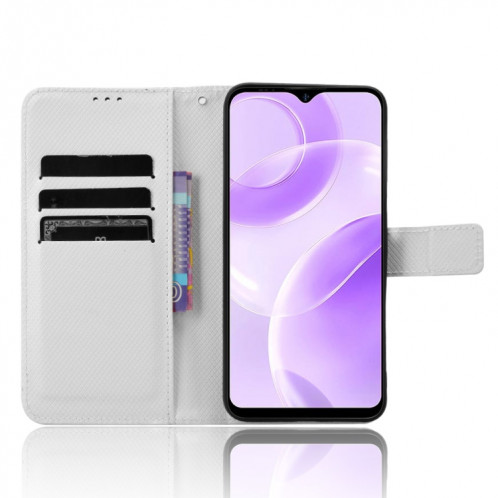 Pour Ulefone Note 15 Étui de téléphone en cuir à texture diamant (blanc) SH202A1904-06