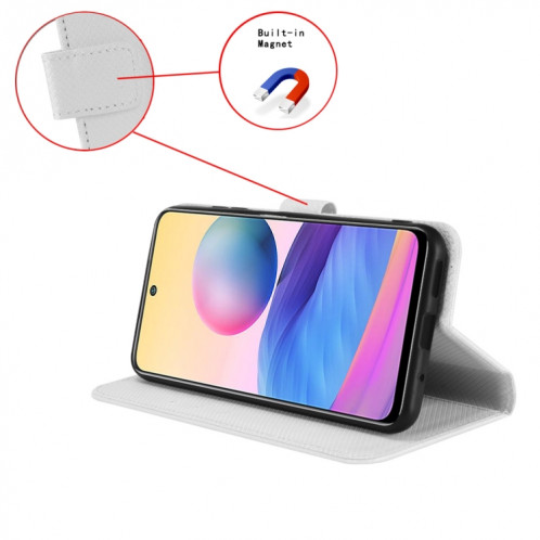 Pour Ulefone Note 15 Étui de téléphone en cuir à texture diamant (blanc) SH202A1904-06