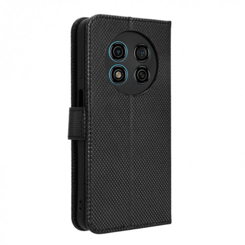 Pour Ulefone Note 15 Étui de téléphone en cuir à texture diamant (noir) SH202B1622-06
