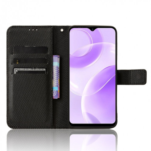 Pour Ulefone Note 15 Étui de téléphone en cuir à texture diamant (noir) SH202B1622-06