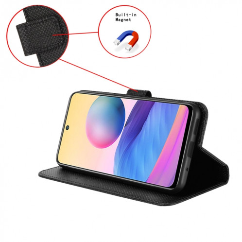 Pour Ulefone Note 15 Étui de téléphone en cuir à texture diamant (noir) SH202B1622-06