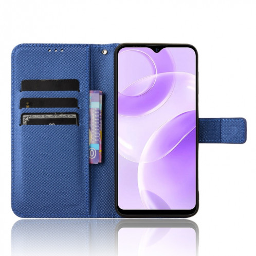 Pour Ulefone Note 15 Étui de téléphone en cuir à texture diamant (bleu) SH202C167-06