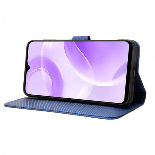 Pour Ulefone Note 15 Étui de téléphone en cuir à texture diamant (bleu) SH202C167-06