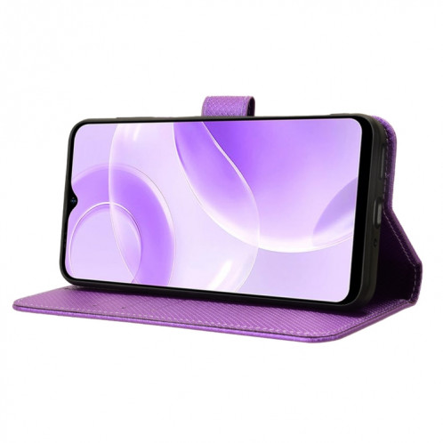 Pour Ulefone Note 15 Étui de téléphone en cuir à texture diamant (violet) SH202E1532-06