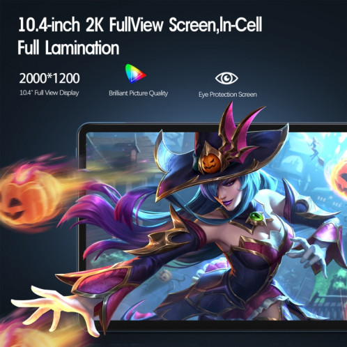 Tablette VASOUN M50 4G LTE, 16 Go + 256 Go, 10,4 pouces, processeur Android 11 UNISOC T618 Octa Core, version globale avec Google Play, prise US (bleu) SV101A1123-09